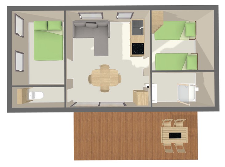 Map Mobile home Comfort 33 m² (2 bedrooms - 4 persons)