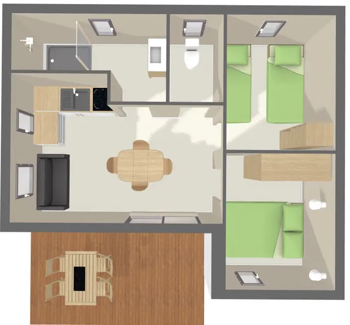 Map Chalet Premium 36 m² (2 bedrooms - 4 persons)