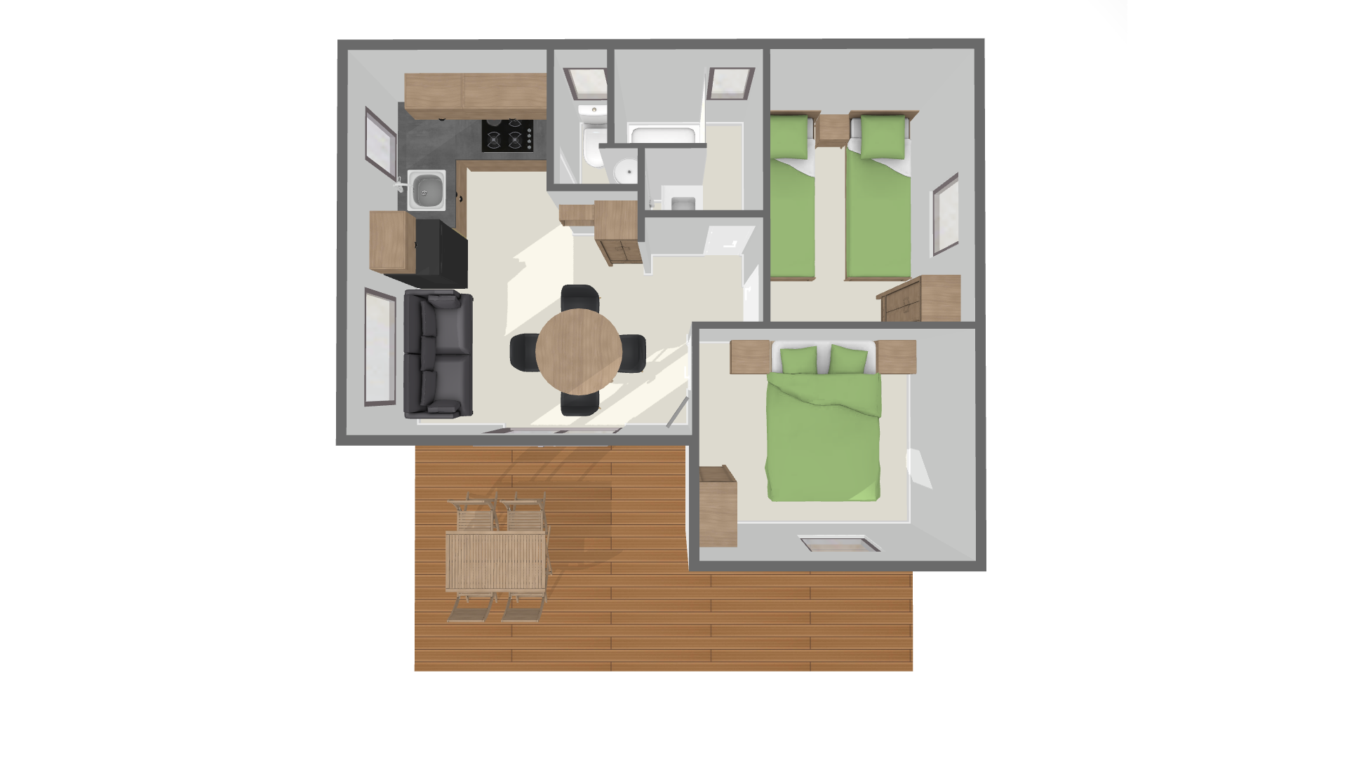 Map Mobilhome Prestige 39 m² (2 bedrooms - 4 persons)