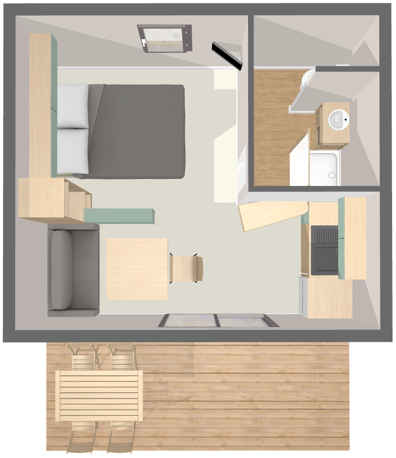 Map Chalet Premium 24 m² (1 bedroom - 2 persons)