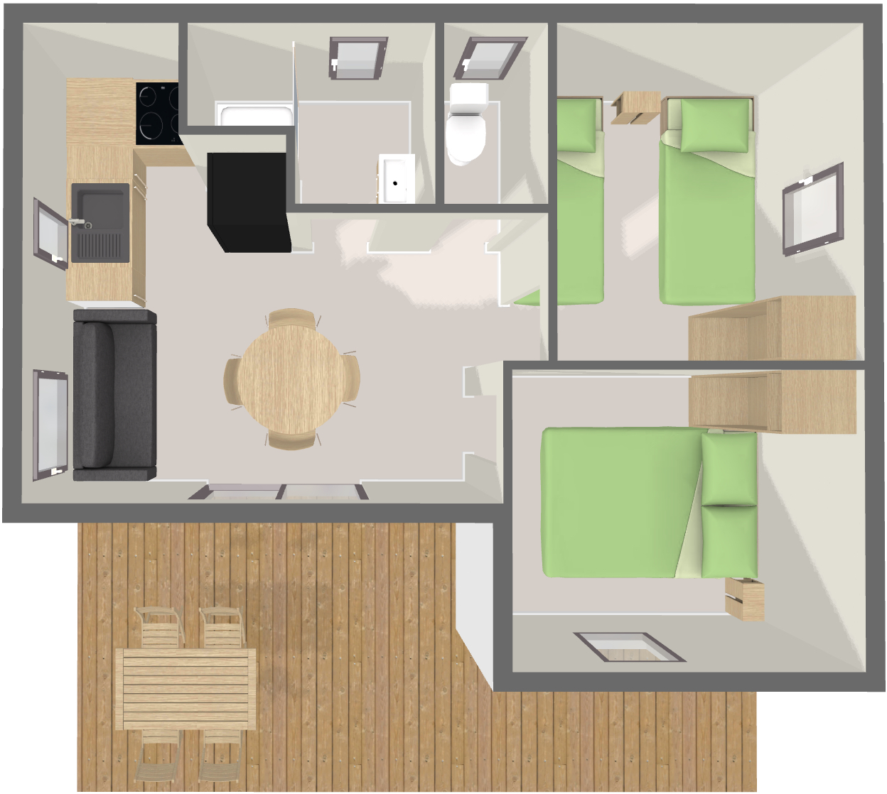 Map Chalet Premium 39 m² (2 bedrooms - 4 persons)