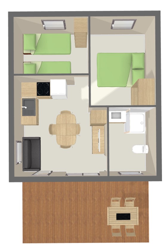 Map Chalet Comfort 50 m² disabled access  (2 bedrooms - 4 persons)